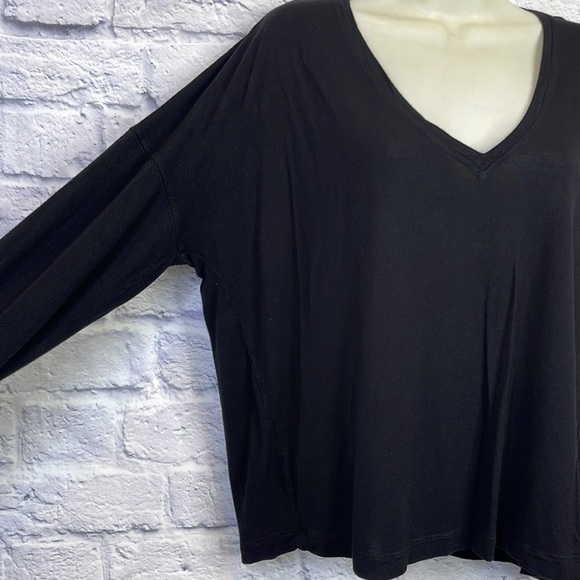 Vince Womens Long Sleeve V-Neck Pullover Blouse Top Black Size M - Picture 12 of 13